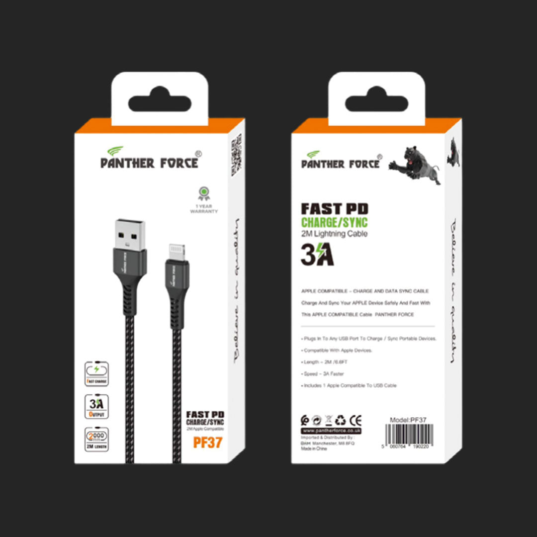 PF37 - Panther Force 3A 2M Cable for iPhone - Seamless Connectivity