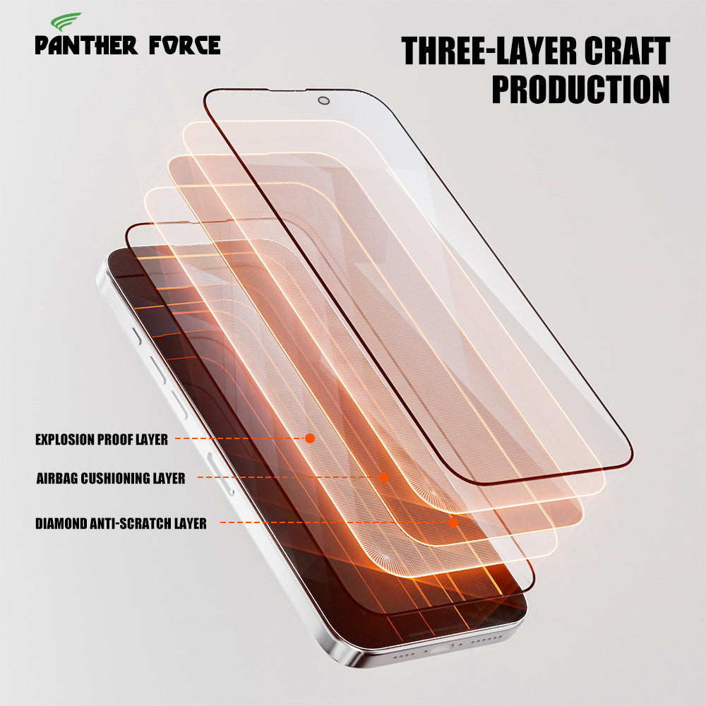 PF03 - Panther Force 8K Magic Privacy Glass Screen Protector with Alignment Frame for iPhone 16