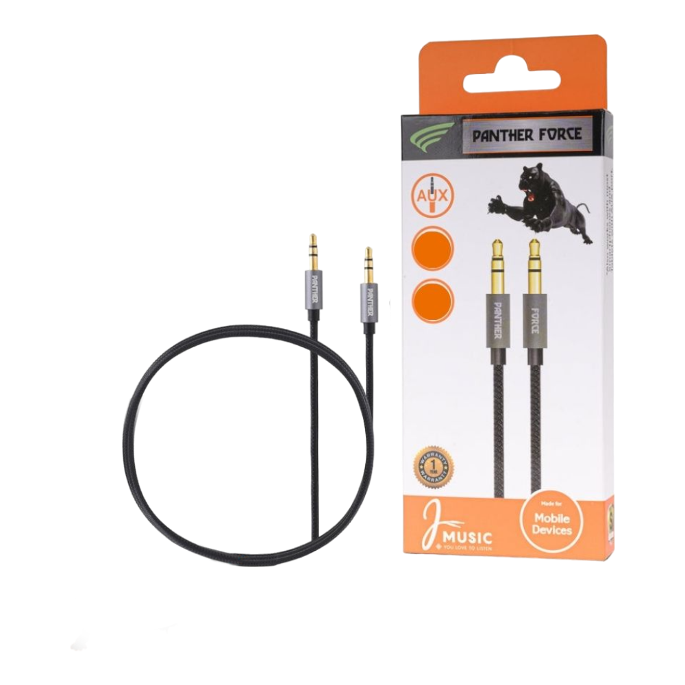 PF111 - Panther Force 2.2M AUX Cable - Fast Charging & High-Speed Data Transfer