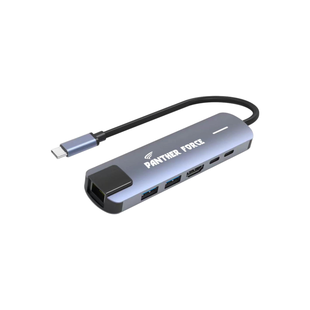 PF133 - Panther Force 6-in-1 Hub Multi Functional Adapter Versatile Connectivity