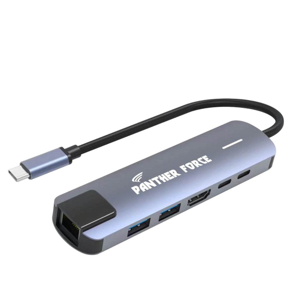 PF133 - Panther Force 6-in-1 Hub Multi Functional Adapter Versatile Connectivity