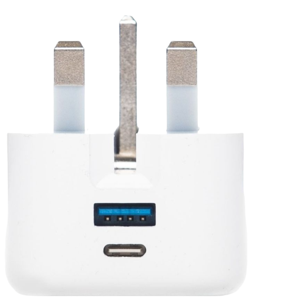 PF162 - Panther Force Folding Pin 20W Plug with USB-C & USB-A - Dual-Port Fast Charging