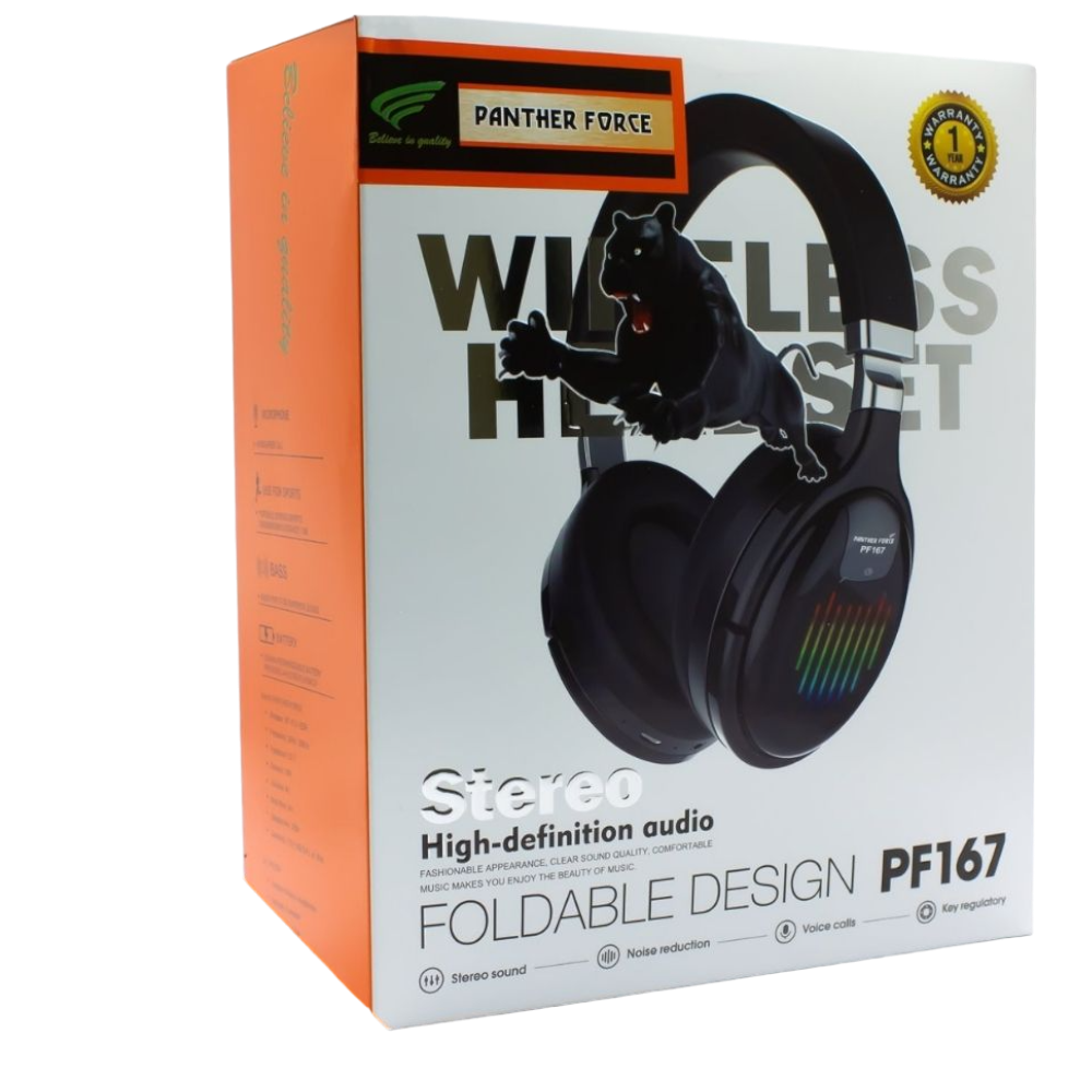 PF167 - Panther Force Wireless Headphone | Bluetooth 5.3 | 50-Hour Battery | Powerful Audio