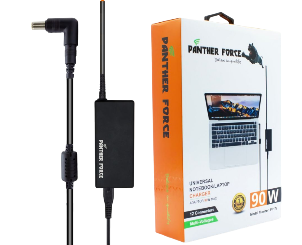 PF172 - Panther Force 90W Universal Laptop Charger - Powerful & Portable