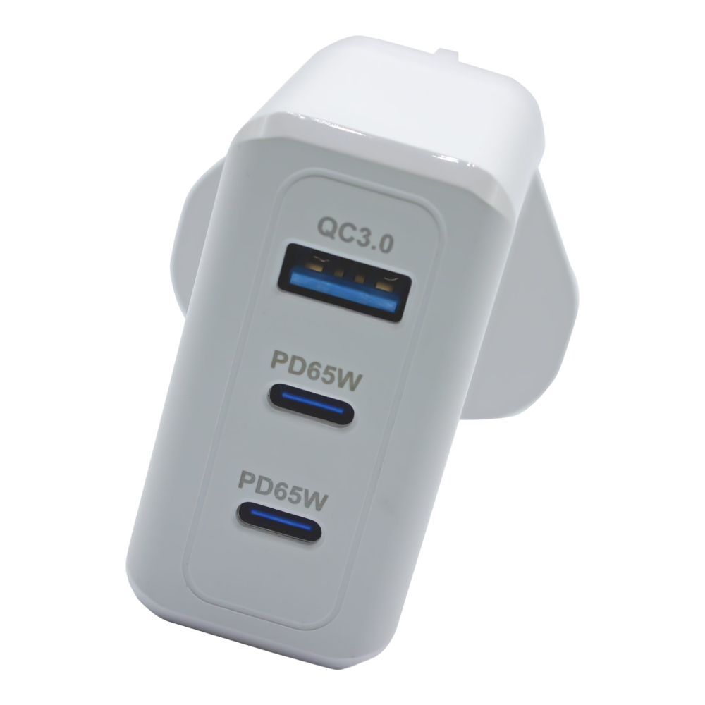 PF193 - Panther Force 65W Plug with 2* C Port / 1* USB-A Port - Fast Charging