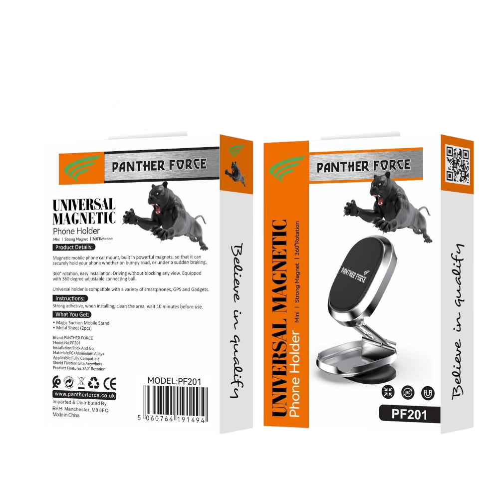 PF201 - Panther Force Phone Holder | Secure Grip & 360° Adjustable