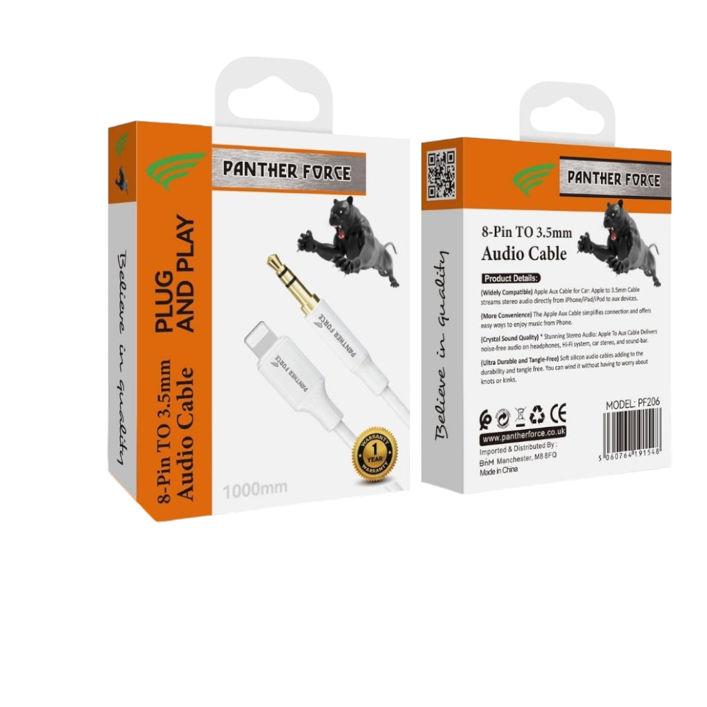 PF206 - Panther Force Apple AUX - Fast Charging and Data Transfer for Micro USB Devices