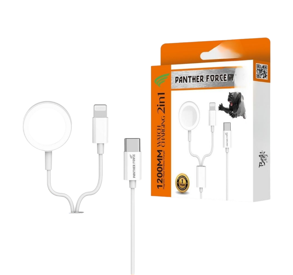 PF208 - Panther Force 2-in-1 Watch Charger - Extended Length for Convenient Charging