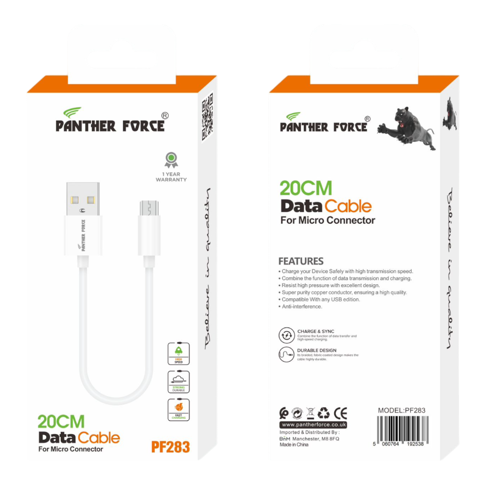 PF283- Panther Force 20 CM Data Cable Micro Connector