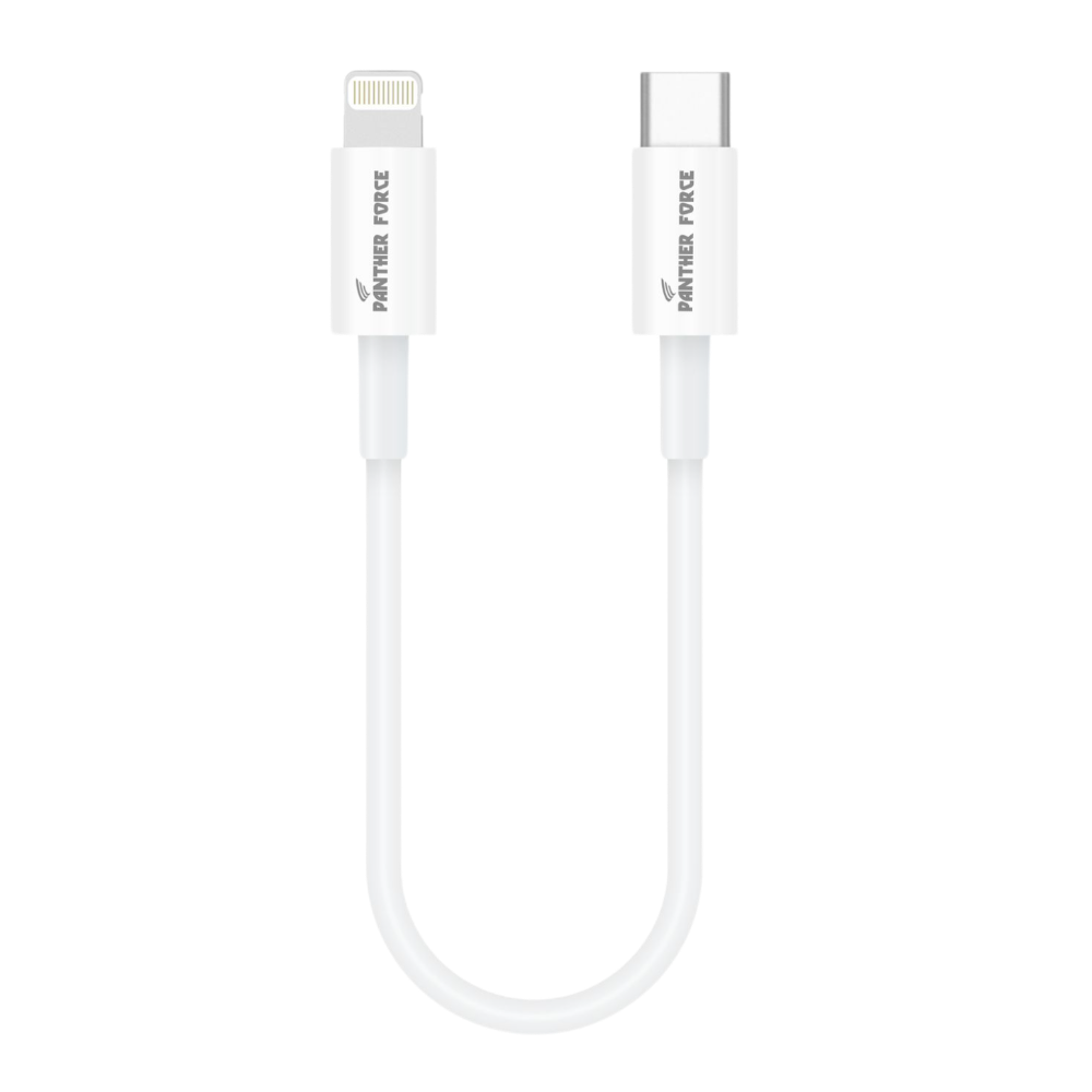 PF286 - Panther Force 20 CM USB-C to Apple Connector Data Cable – Extended Length for Easy Charging