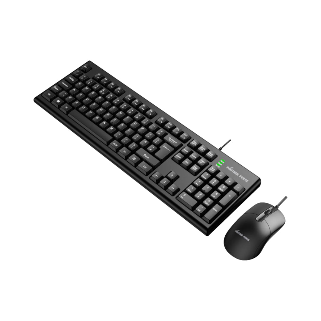 Black Wired Keyboard & Mouse