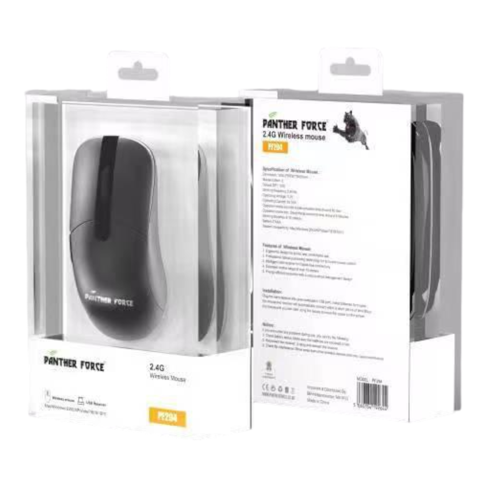 PF294 - Panther Force 2.4G Wireless Mouse – Ergonomic, Adjustable DPI, Long Battery Life