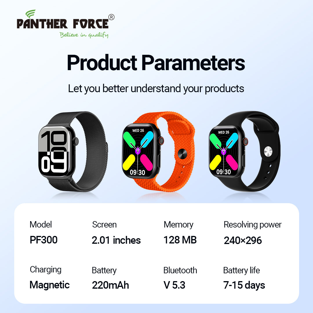 PF300 - Panther Force Stylish AMOLED Display Smart Watch