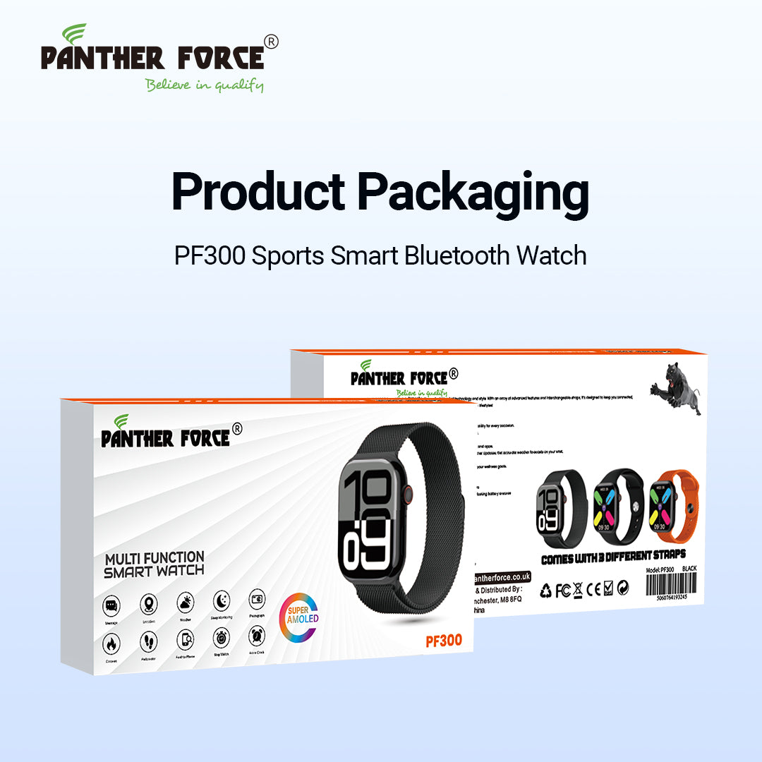 PF300 - Panther Force Stylish AMOLED Display Smart Watch