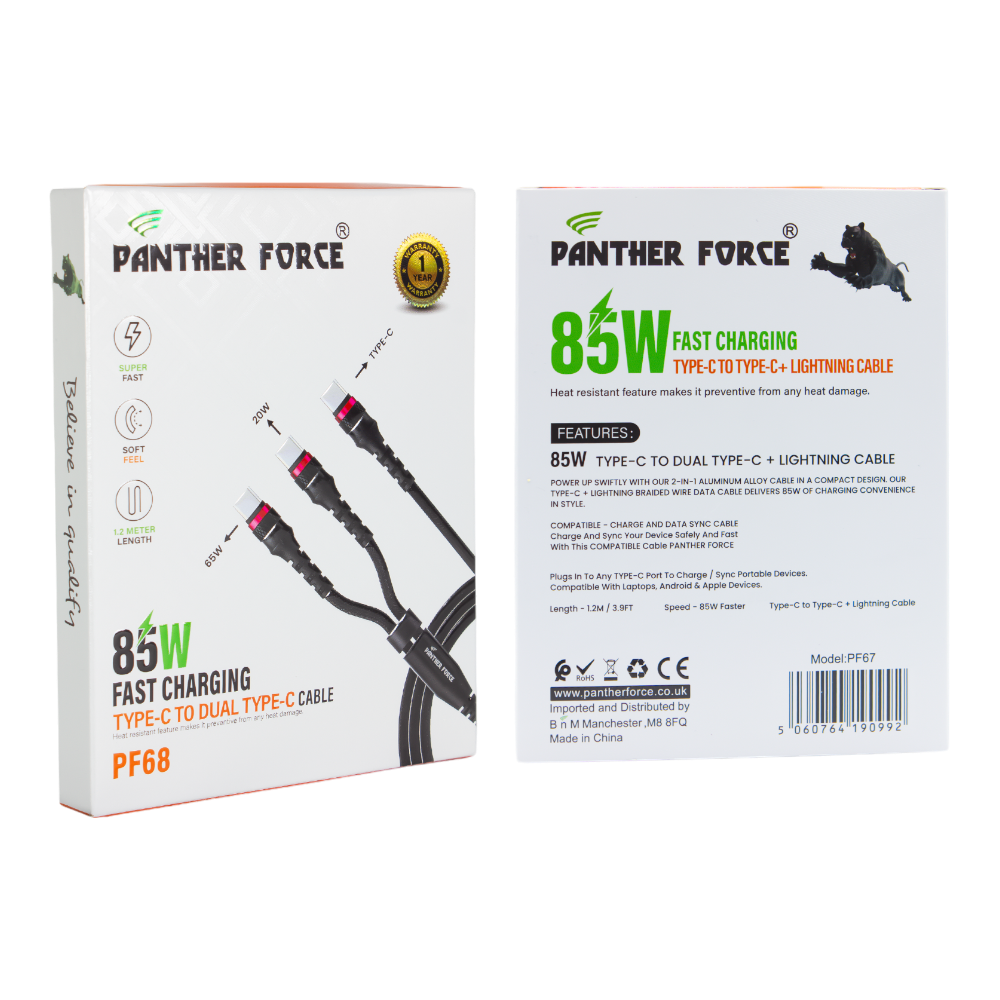 PF68 - Panther Force Universal Fast Cable – Type-C & Apple Combo