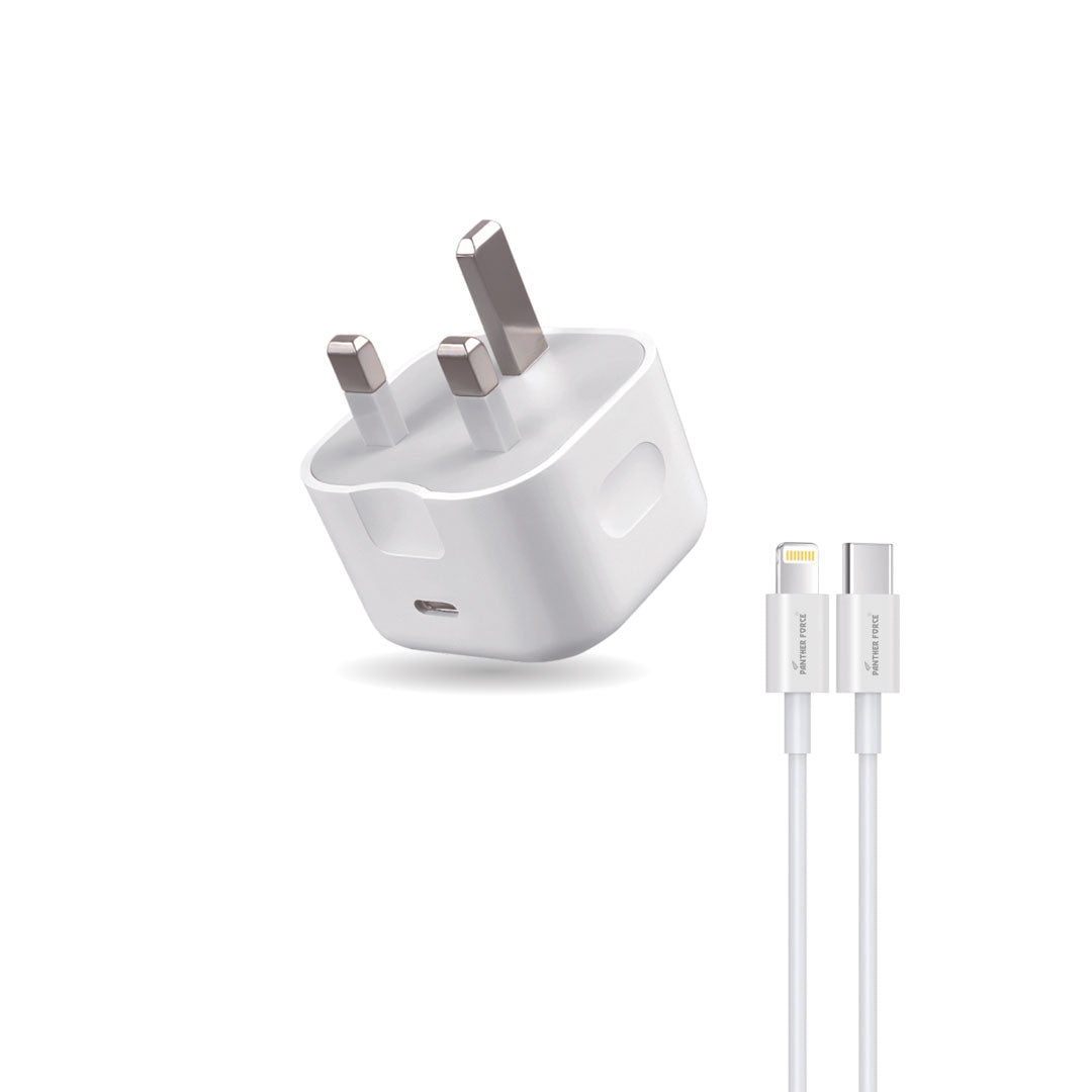 PF69 - Panther Force 20W Fast Charger + Type-C to Lightning Cable Combo