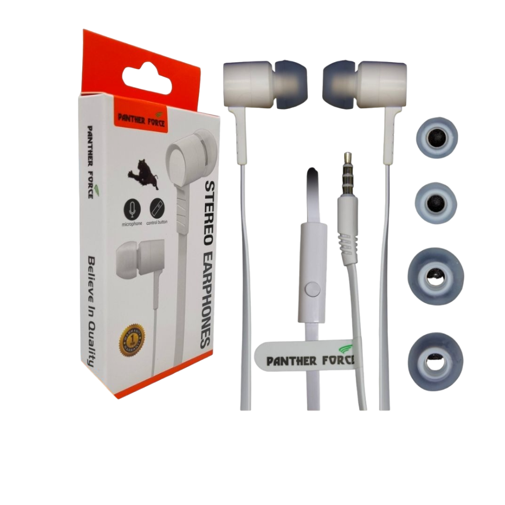 PF89 - Panther Force In-Ear Handsfree – Clear Audio | Built-in Mic | Universal Compatibility