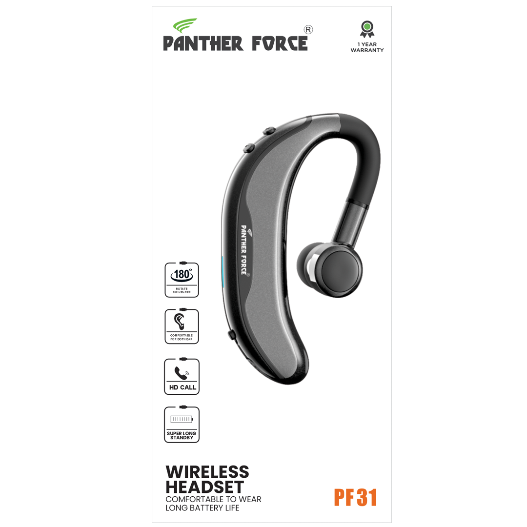 PF31 - Panther Force Bluetooth Headset | Comfortable Fit for Hands-Free Calls & Music