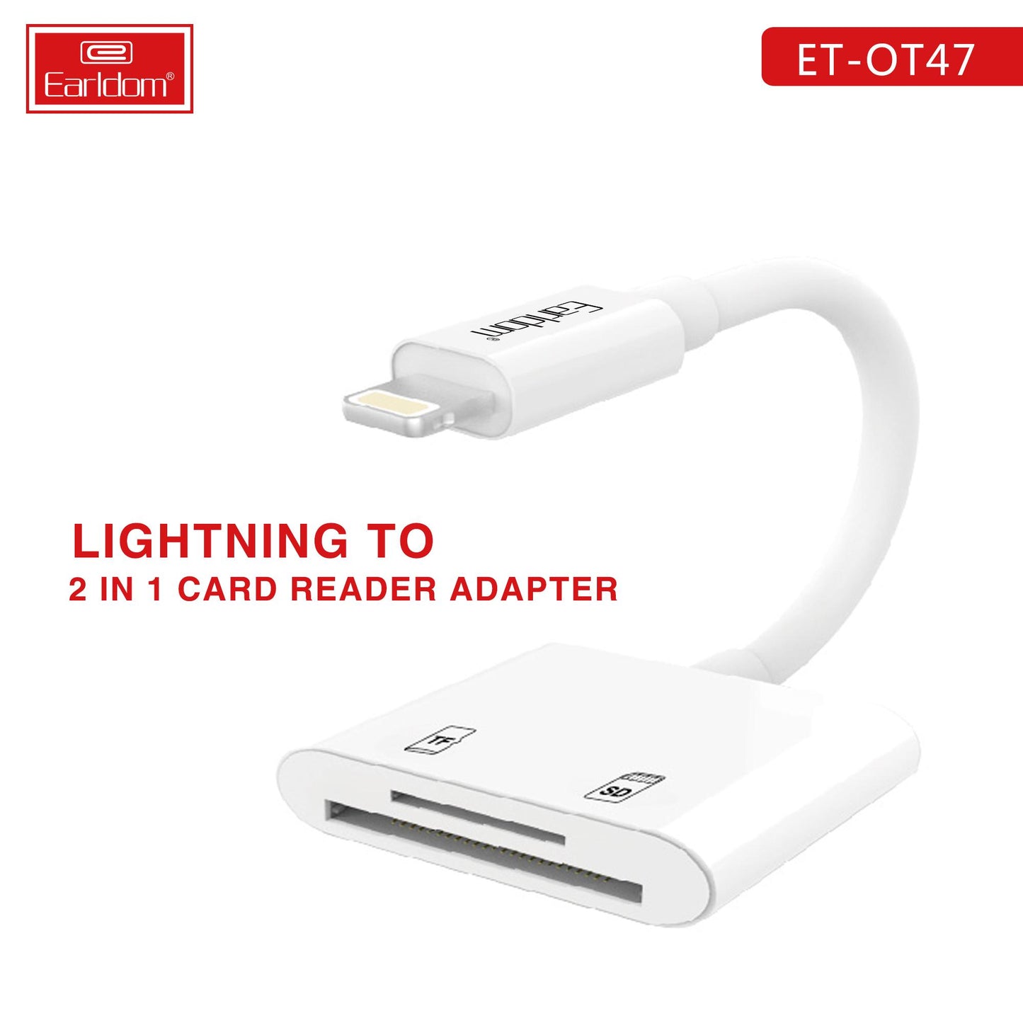 Earldom iphone to 2 in 1 Card Reader Adapter OT47