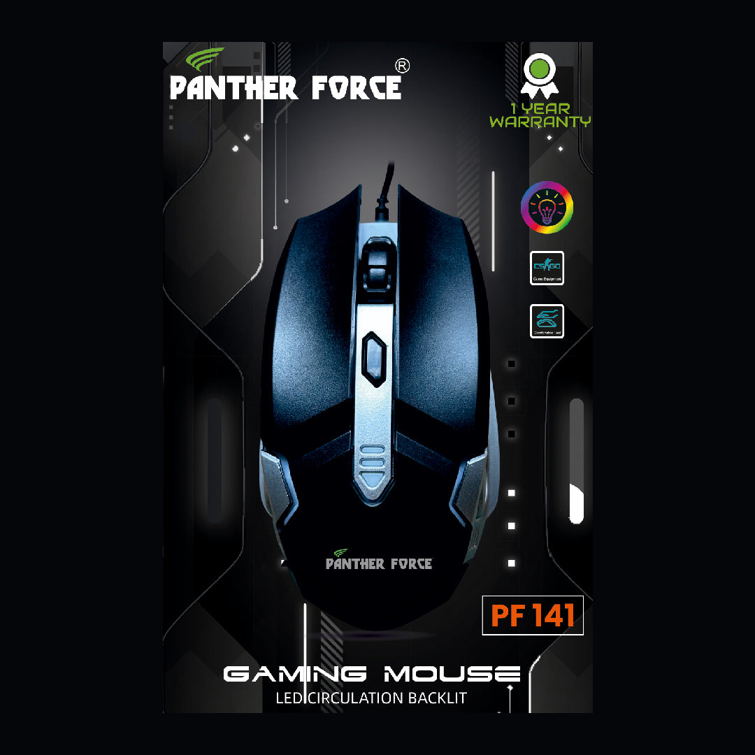 Panther Force Gaming Mouse, LED Circulation Backlit, SKU: PF141