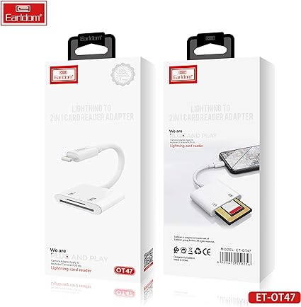 Earldom iphone to 2 in 1 Card Reader Adapter OT47