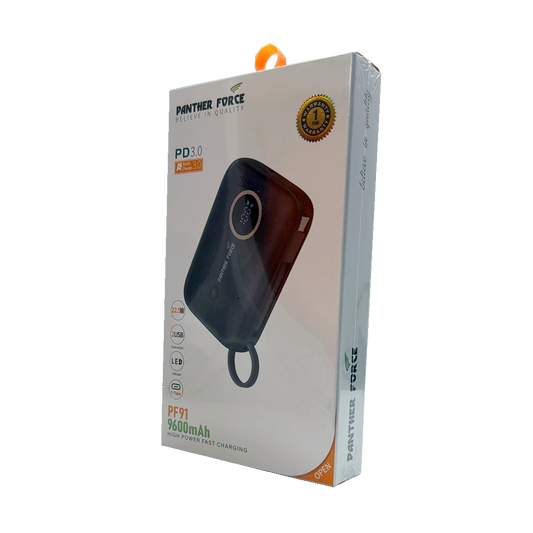 PF91 - Panther Force 9600mAh Power Bank with 22.5W Quick Charge