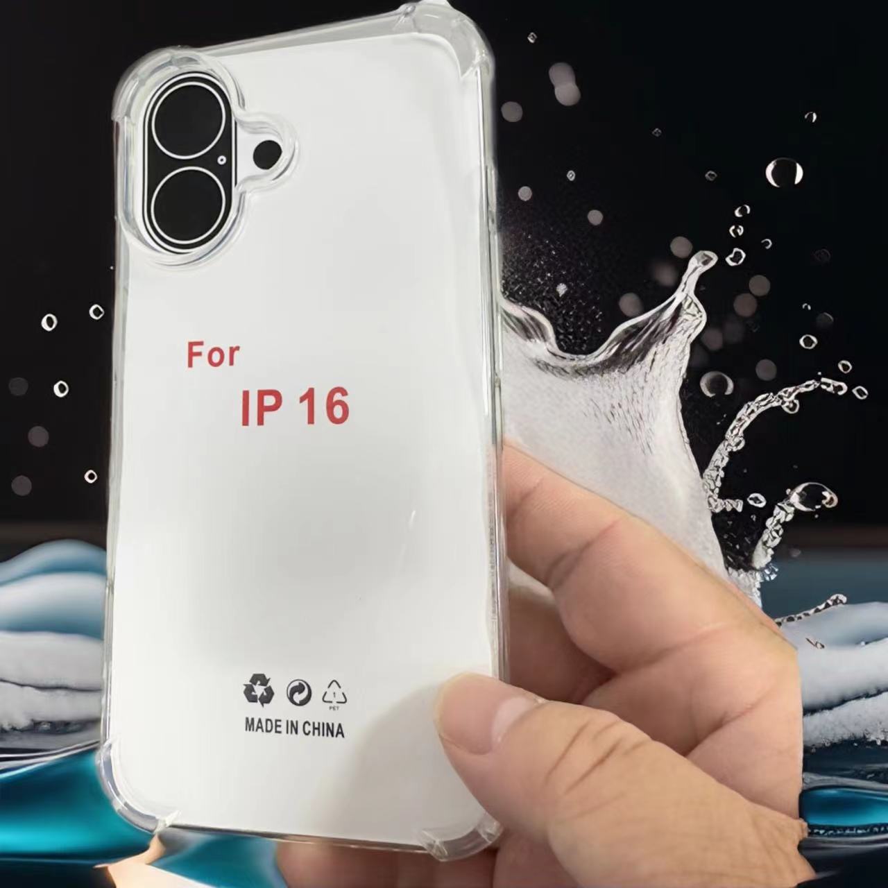 For iPhone16 Shockproof Soft TPU Clear Case