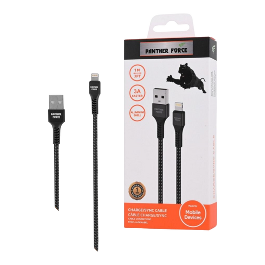 PF12- Panther Force 3A 1M Cable for iPhone - Seamless Connectivity, Uninterrupted Power