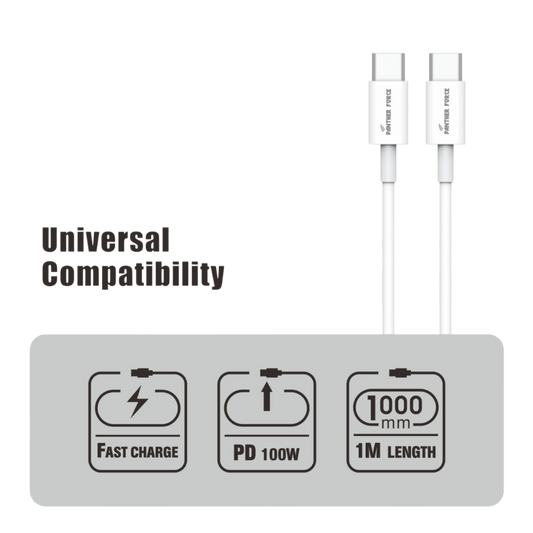 PF191- Panther Force C-C Cable Standard - Extended Length for Convenient Charging and Syncing of Your Phone