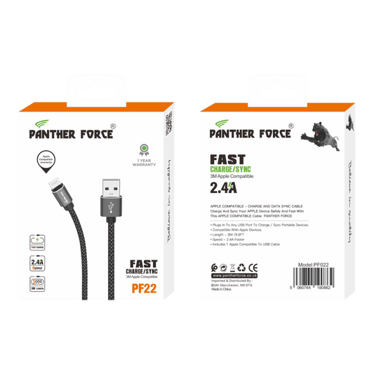 PF192- Panther Force C-C Cable Standard - Fast Charging and Data Transfer for Micro USB Devices