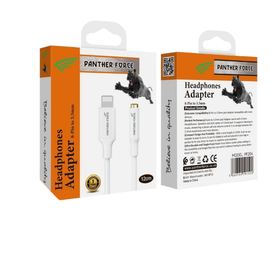 PF204- Panther Force Apple Jack 120mm - Extended Length for Convenient Charging and Syncing of Your Phone