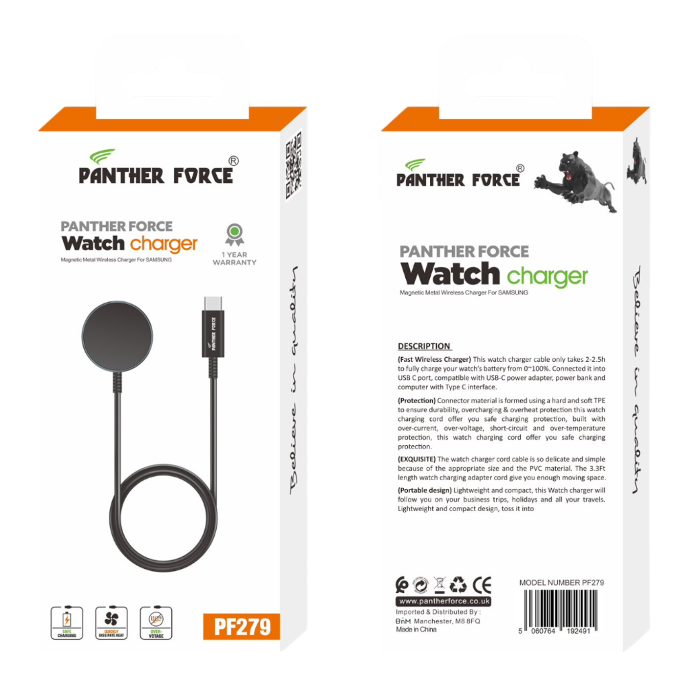 PF279- Panther Force Watch Charger for Samsung - Seamless Connectivity, Uninterrupted Power