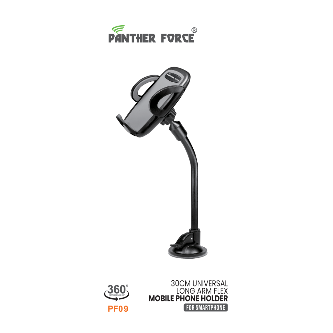 PF09- Panther Force Car Holder 360 Degrees Long Neck / Suction & Vent Mounted