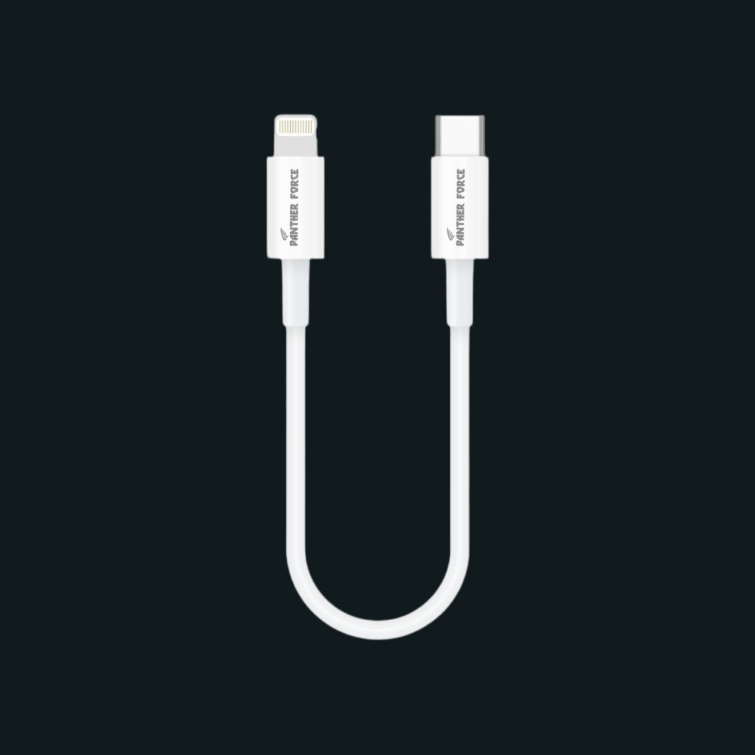 PF286 - Panther Force 20 CM USB-C to Apple Connector Data Cable – Extended Length for Easy Charging
