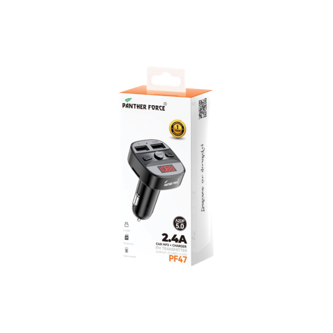 PF47 - Panther Force 2.4A Car MP3 FM Transmitter with Dual USB Charger